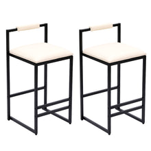 Load image into Gallery viewer, Elegant Bar Stool Set With Backrest And Footrest, Counter Height (Set of 2)
