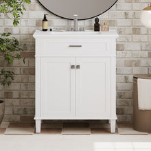 Load image into Gallery viewer, Bathroom Vanity With Ceramic Basin, Soft Close Door And Adjustable Shelves
