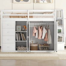 Load image into Gallery viewer, Loft Bed With Built In Wardrobes, Cabinets And Drawers

