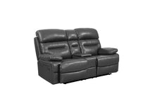Load image into Gallery viewer, Faux Leather Love Seat With Storage Manual Reclining - Gray
