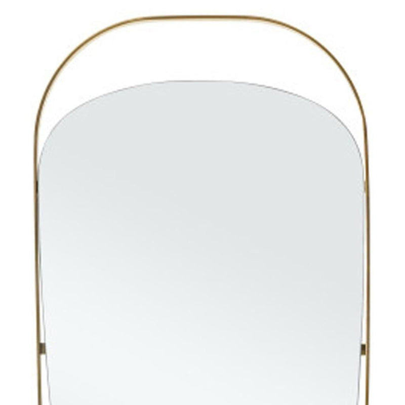 Steel Oval Framed Accent Mirror Accent - Gold