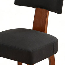 Load image into Gallery viewer, Linen Solid Wood Dining Side Chairs (Set of 2) - Black / Brown

