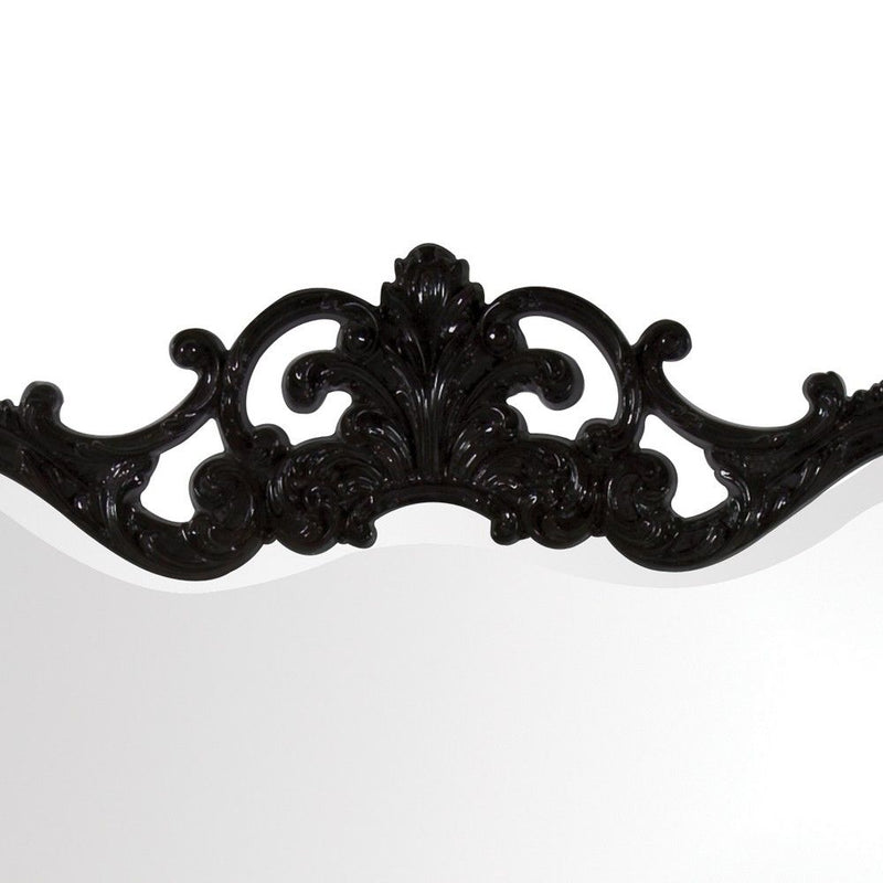 27" Ornate Scroll Framed Accent Mirror - Black