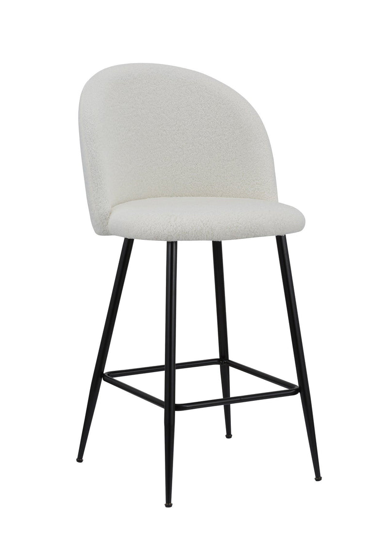 Metal Low Back Counter Height Bar Chairs (Set of 2) - White And Black