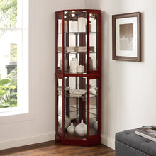 Load image into Gallery viewer, 6 Shelf Corner Curio Display Cabinet With Lights, Mirrors And Adjustable Shelves (E26 Light Bulb Not Included)
