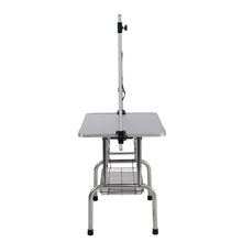 Load image into Gallery viewer, Folding Dog Pet Grooming Table Stainless Steel Frame Rubber Mat On Board With Adjustable Arm And Clamps Pet Dog Cat Grooming Table
