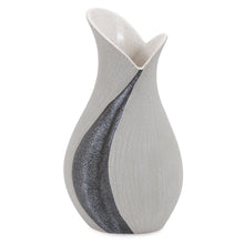 Load image into Gallery viewer, Tulip Table Vase With Sequins - Gray / Off White
