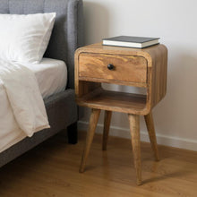 Load image into Gallery viewer, 22" Solid Wood Square One Drawer Nightstand - Oak

