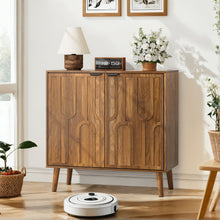 Load image into Gallery viewer, Farmhouse Style Sideboard Buffet Cabinet With Storage Bar Cabinet - Walnut
