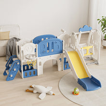 Load image into Gallery viewer, Oddler Slide Kids Slide For Toddlers, Playground With Basketball Hoop, Extra Long Aisle, Strong Swing - Blue / Yellow
