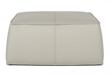 Load image into Gallery viewer, Faux Leather Cocktail Ottoman - Light Gray
