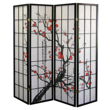 Load image into Gallery viewer, Folding Four Panel Screen Room Divider (469132) - Black / White
