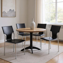 Load image into Gallery viewer, Metal Leather Partially Open Back Dining Side Chairs (Set of 4) - Black
