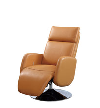 Load image into Gallery viewer, Tufted Genuine Leather Power Swivel Recliner (730556) - Burnt Umber
