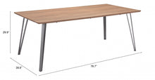 Load image into Gallery viewer, 79" Wood And Steel Dining Table - Brown / Gray

