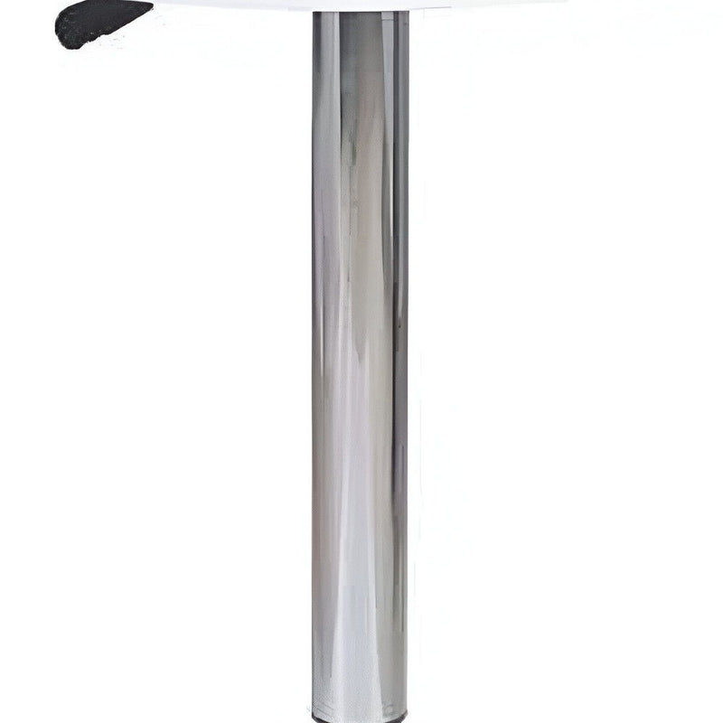 24" Rounded Wood And Iron Bar Table - White And Silver