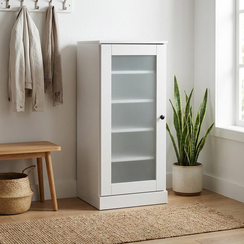 Ten Pair Solid Woodshoe Storage Cabinet (752259) - White