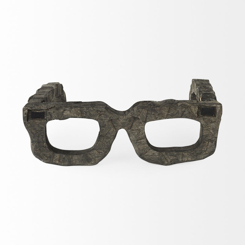 Eugene Wooden Eye Sculpture - Rust / Brown