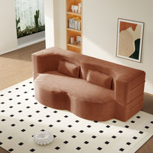 Load image into Gallery viewer, Modern Floor Sofa With 2 Pillows, Convertible Twin Size Folding Mattress For Living Room
