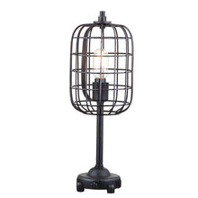 Load image into Gallery viewer, Geometric Novelty Table Lamp With Drum Shade - Black
