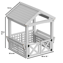 Load image into Gallery viewer, Outdoor Wooden Playhouse With Bench And Door - White
