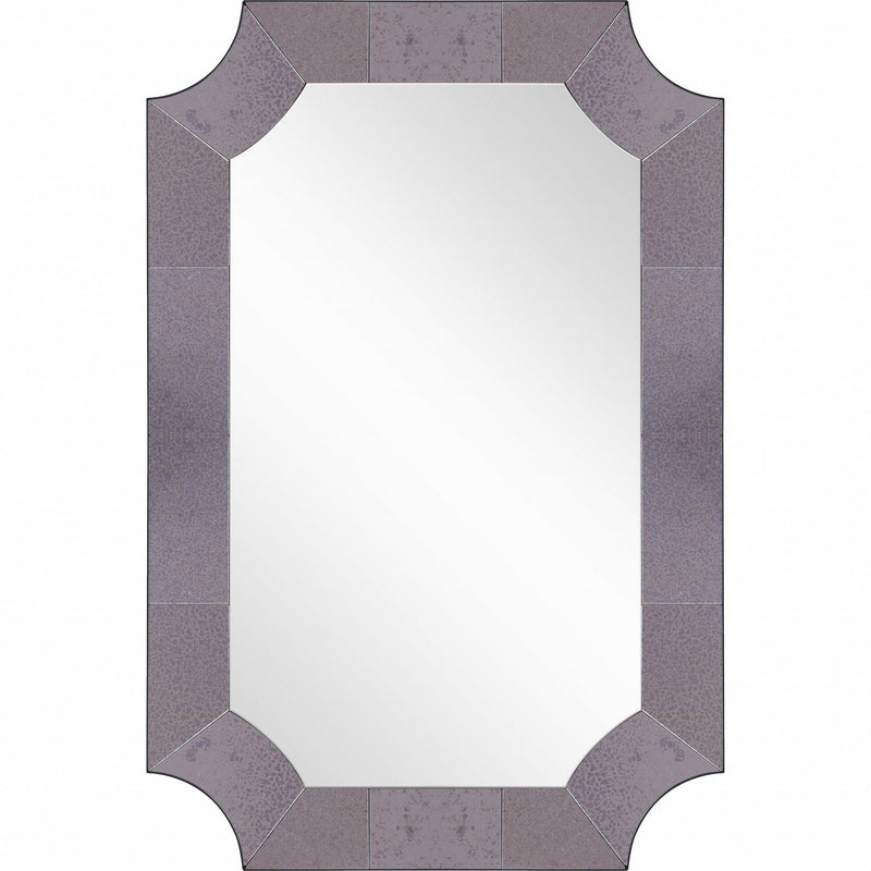 35" Novelty Glass Framed Accent Mirror - Gray
