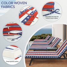 Load image into Gallery viewer, 2 Piece Outdoor Chaise Lounge Cushion Set, Replacement Cushions For Patio Furniture, Flag - Red Striped
