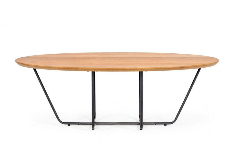 Industrial Small Powder Metal Coffee Table - Oak And Black