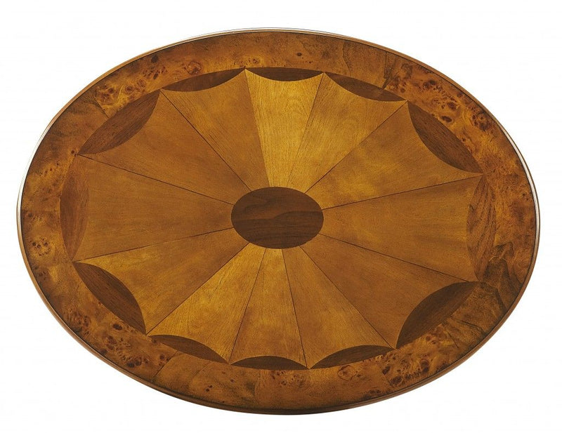 Oval Coffee Table With Shelf - Brown