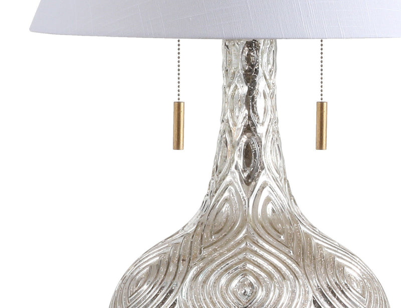 31" Novelty Table Lamp LED With Globe Shade - Silver