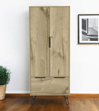 Load image into Gallery viewer, 74" Wood Two Door Single Drawer Combo Dresser - Oak
