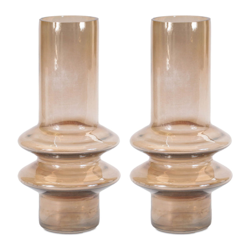 Translucent Cylinder Table Vases (Set of 2) - Taupe