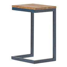 Load image into Gallery viewer, Wood Iron End Table - Natural / Blue
