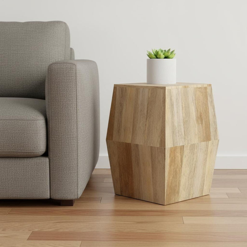 Solid Wood End Table - Natural