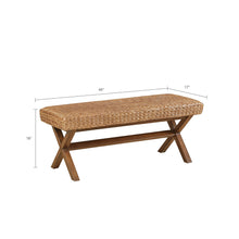 Load image into Gallery viewer, The Bench With Water Hyacinth Seat And Mahogany Base - Brown
