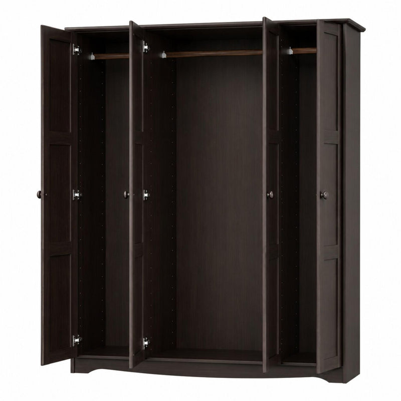 Solid Wood Four Door Combo Dresser (765061) - Dark Brown
