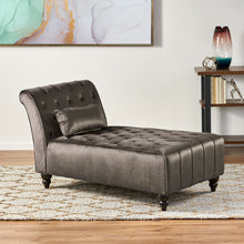 Load image into Gallery viewer, Ethereala - Upholstered Velvet Chaise Lounge With Button Tufted
