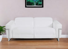 Load image into Gallery viewer, Italian Leather USB Sofa With Silver Legs - White
