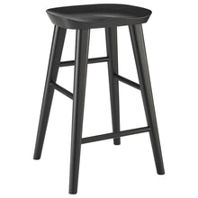 Load image into Gallery viewer, Solid Wood Backless Counter Height Bar Chair - Black
