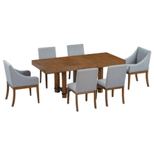 Load image into Gallery viewer, Topmax - 7 Piece Rustic Extendable Dining Table Set With Removable Leaf, 2 Arm Chairs And 4 Armless Chairs
