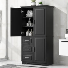 Load image into Gallery viewer, Tall Wide Storage Cabinet With Doors, 3 Drawers
