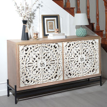 Load image into Gallery viewer, Carved 4 Door Cabinet, Storage Sideboard For Living Room - Multi
