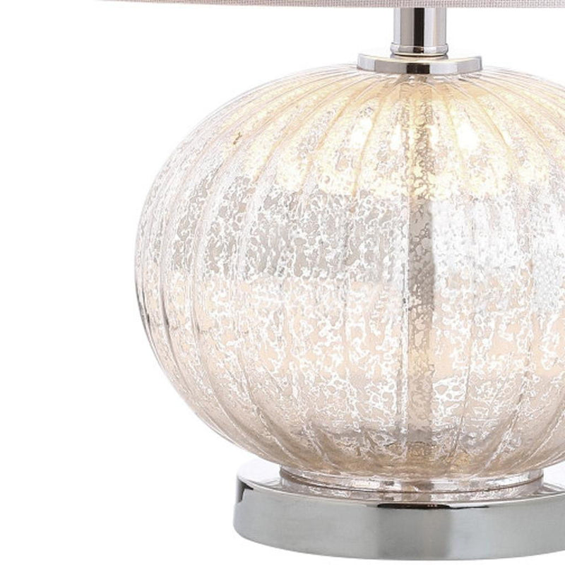 21" Novelty Table Lamp LED With Globe Shade - Silver