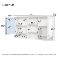 Load image into Gallery viewer, Wall Mount Mirror Cabinet With Adjustable Shelves - White
