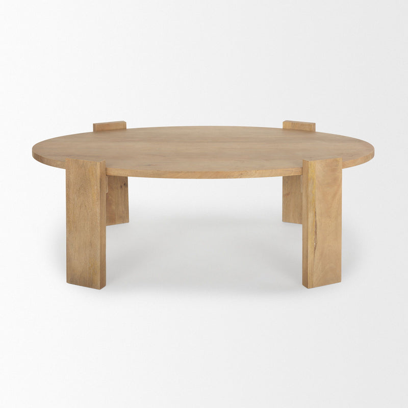 48" Solid Wood Oval Coffee Table - Natural