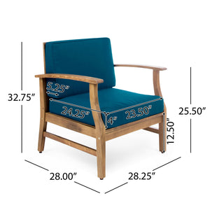 Kaleidoscope - Club Chair With Slat Paneling - Blue