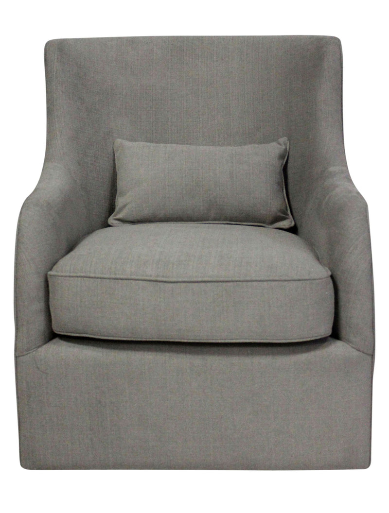 Polyester Blend Solid Color Swivel Arm Chair - Gray