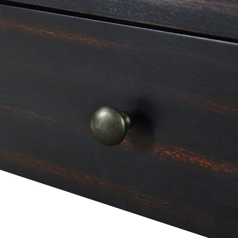 Double Pedestal Console Table With Two Drawers (738109) - Black