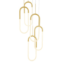 Load image into Gallery viewer, 5 Light Metal LED Dimmable Smart Enabled Chandelier - Gold
