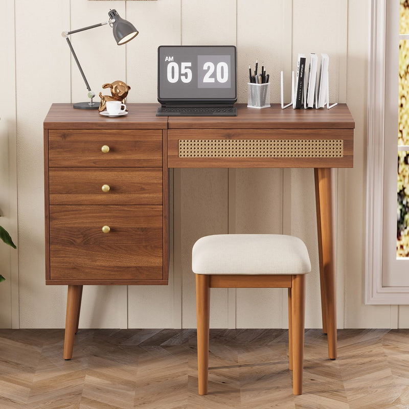 Three Drawer Vanity Table - Brown